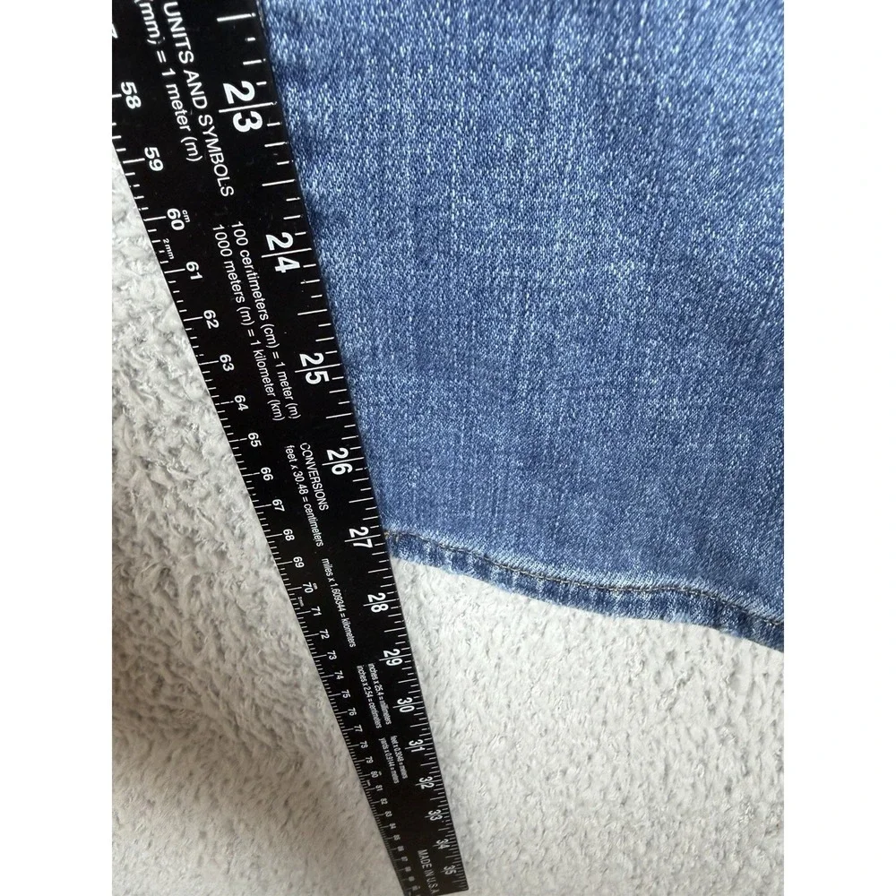 FRAME Le Beau Distressed‎ Straight Jeans Women's Actual Size 28x27 Blue Denim - Picture 8 of 10